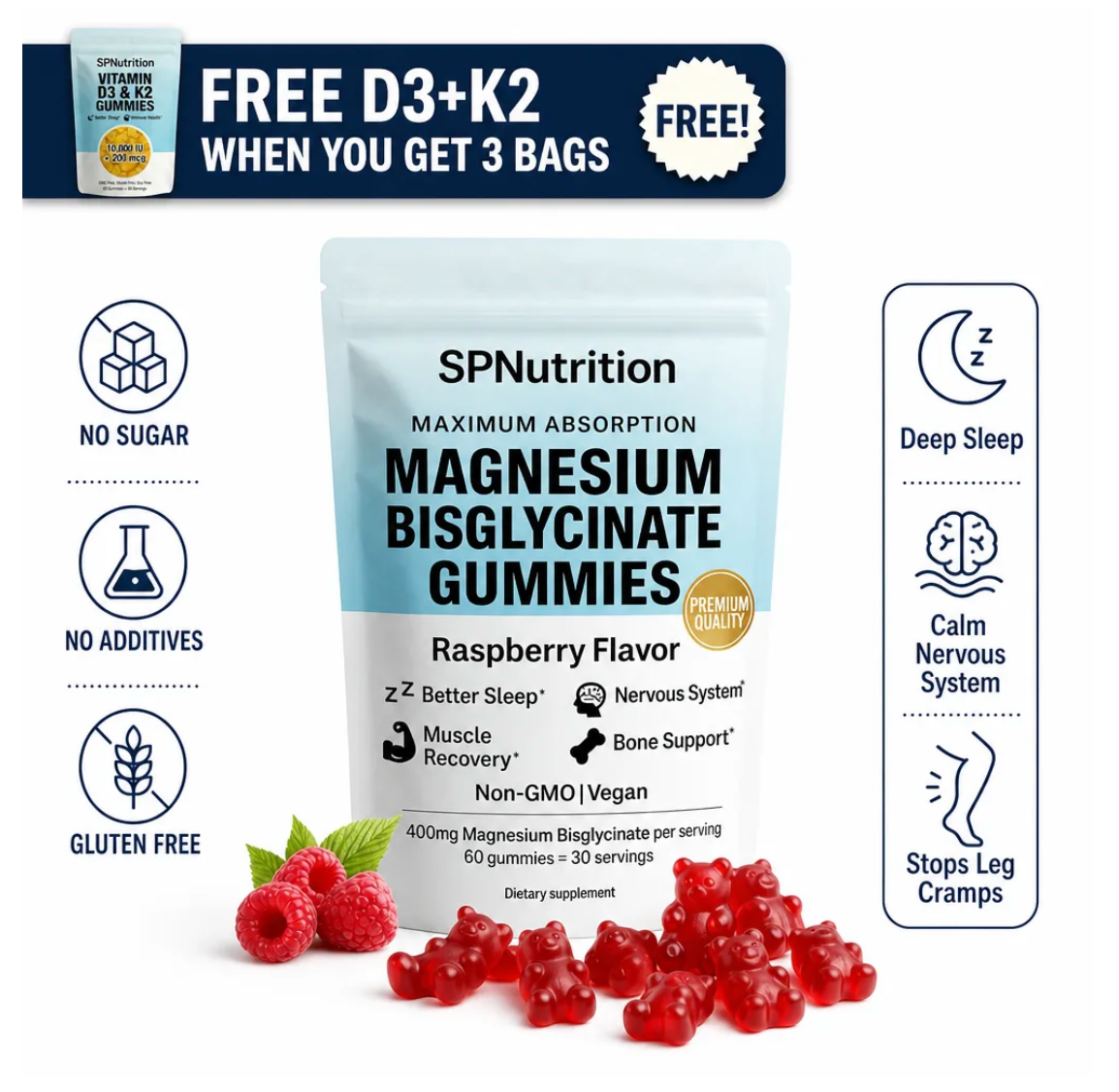 Gomitas de bisglicinato de magnesio SPNutrition